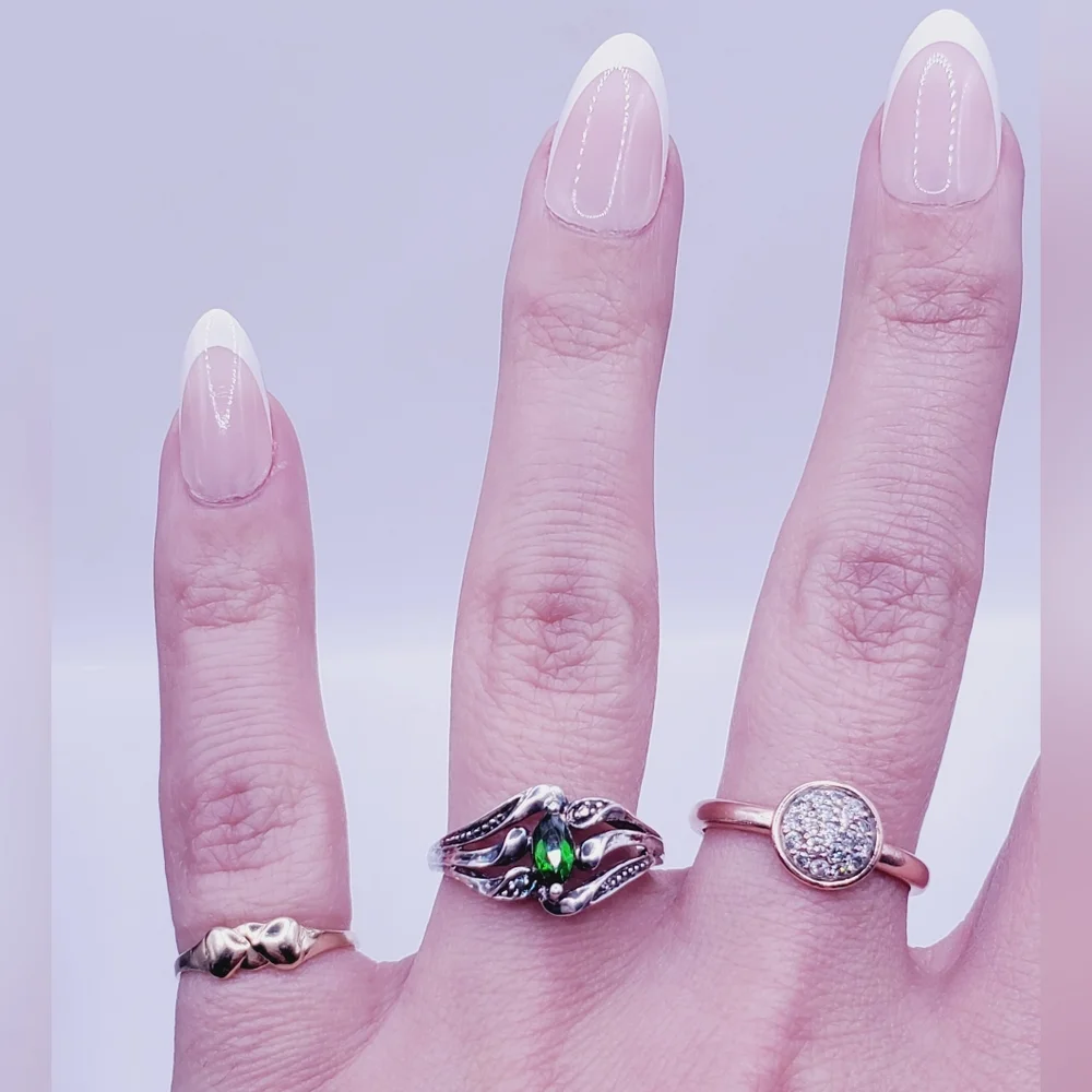Genuine Green Marquise Chrome Diopside Siberian Emerald 925 Sterling Silver Ring